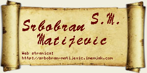 Srbobran Matijević vizit kartica